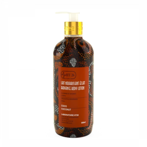 HT26 Lait Nourrissant Éclat au Coco 500 ml soin corporel hydratant et nourrissant.