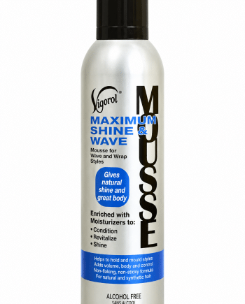 Vigorol Maximum Shine & Wave Mousse 12 oz mousse coiffante pour définition et brillance.