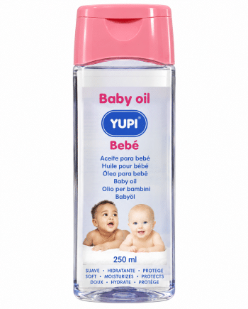 Yupi Baby Oil 250 ml huile hydratante pour la peau délicate de bébé.