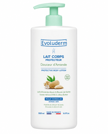 Evoluderm Almond Softness Protective Body Lotion.