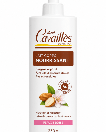 Rogé Cavaillès Lait Nourrissant à l’Huile d’Amande Douce 250 g soin corporel hydratant et nourrissant.