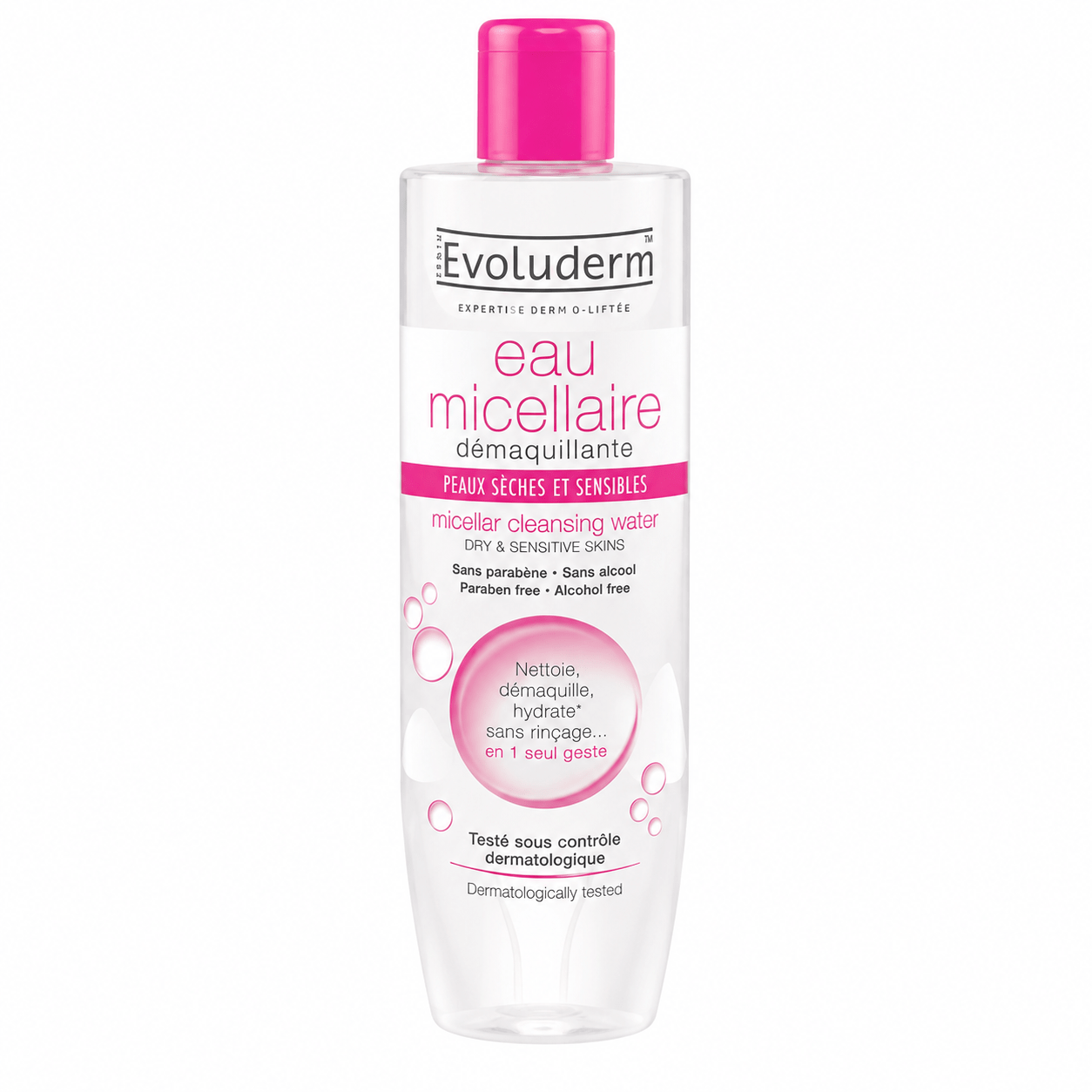 Evoluderm - Micellar Water Makeup Remover for Dry, Sensitive Skin, 500 ml