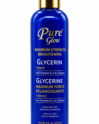 Pure Glow Glycérine Maximum Force Éclaircissante 500 ml soin hydratant et tonifiant pour le corps.