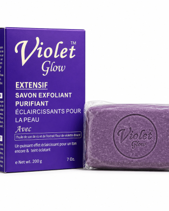 Violet Glow Savon Exfoliant 200 g savon corporel purifiant
