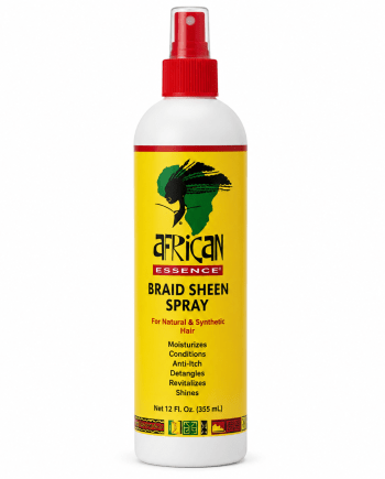 African Essence Braid Sheen Spray 12 oz: a moisturizing and shine-enhancing spray for braids and protective hairstyles