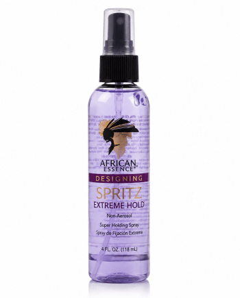 African Essence Designing Spritz Extreme Hold 4 oz strong-hold styling spray.