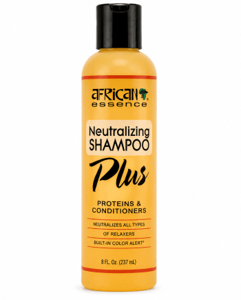 African Essence Neutralizing Shampoo Plus, 8 oz, with proteins and conditioning agents.