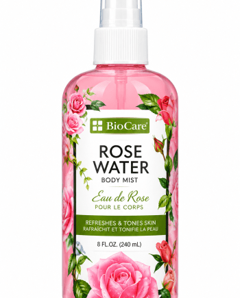 De la Cruz Rose Water Body Mist 8 oz à l’eau de rose.