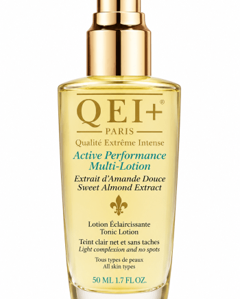 QEI Active Performance Multi-Action Sérum Éclaircissant 50 ml soin ciblé pour le visage et le corps.