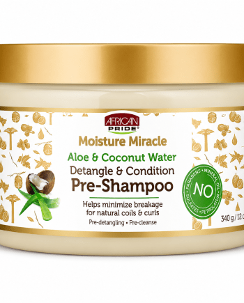 African Pride Moisture Miracle Pre-Shampoo 12 oz soin démêlant avant shampoing pour cheveux texturés