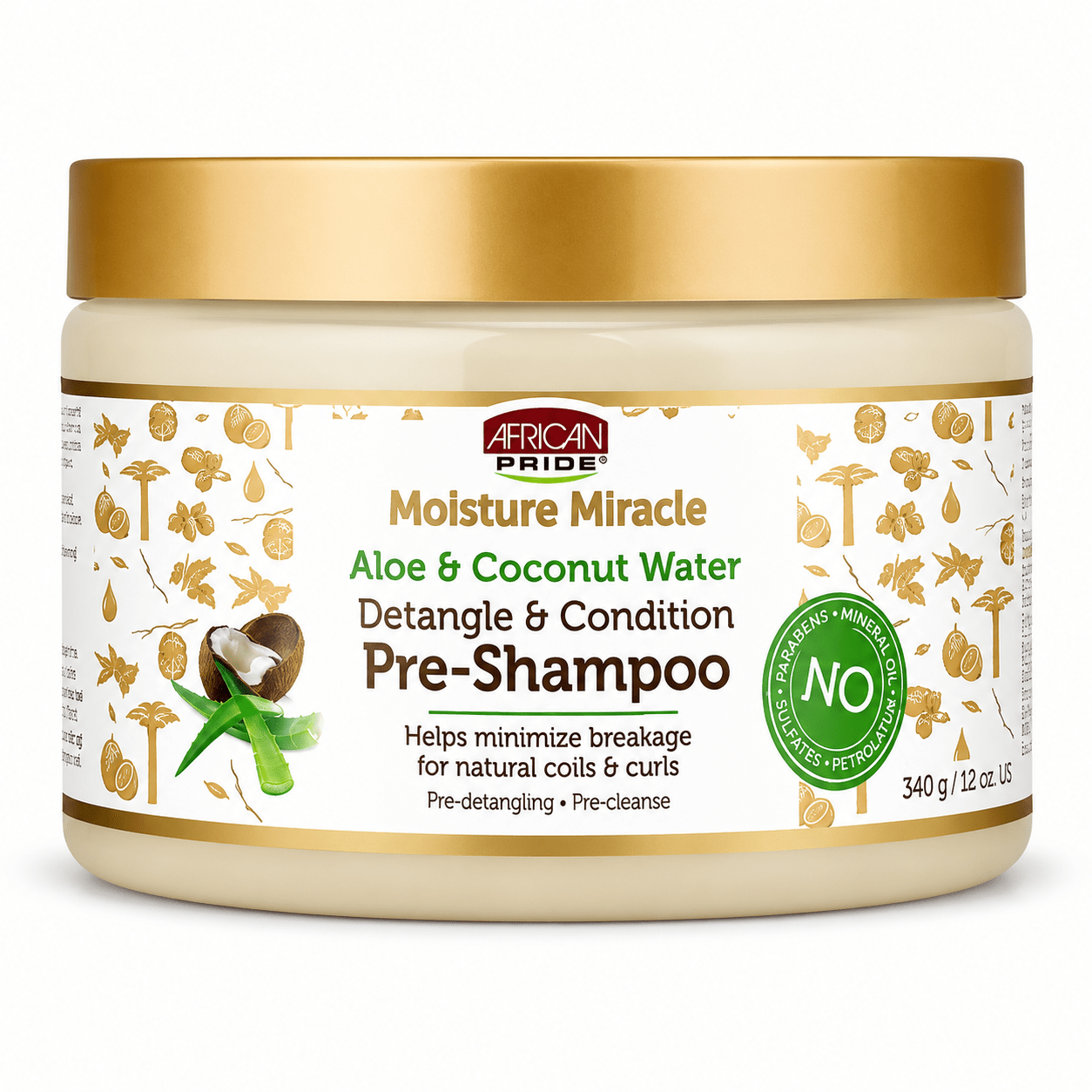 African Pride Moisture Miracle Pre-Shampoo 12 oz soin démêlant avant shampoing pour cheveux texturés