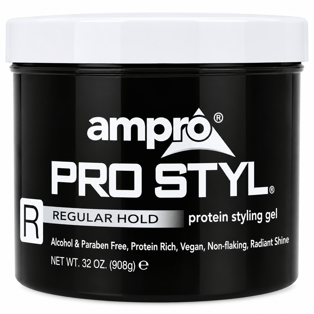 Ampro Pro Styl Protein Styling Gel Regular Hold 32 oz gel coiffant protéiné tenue régulière.