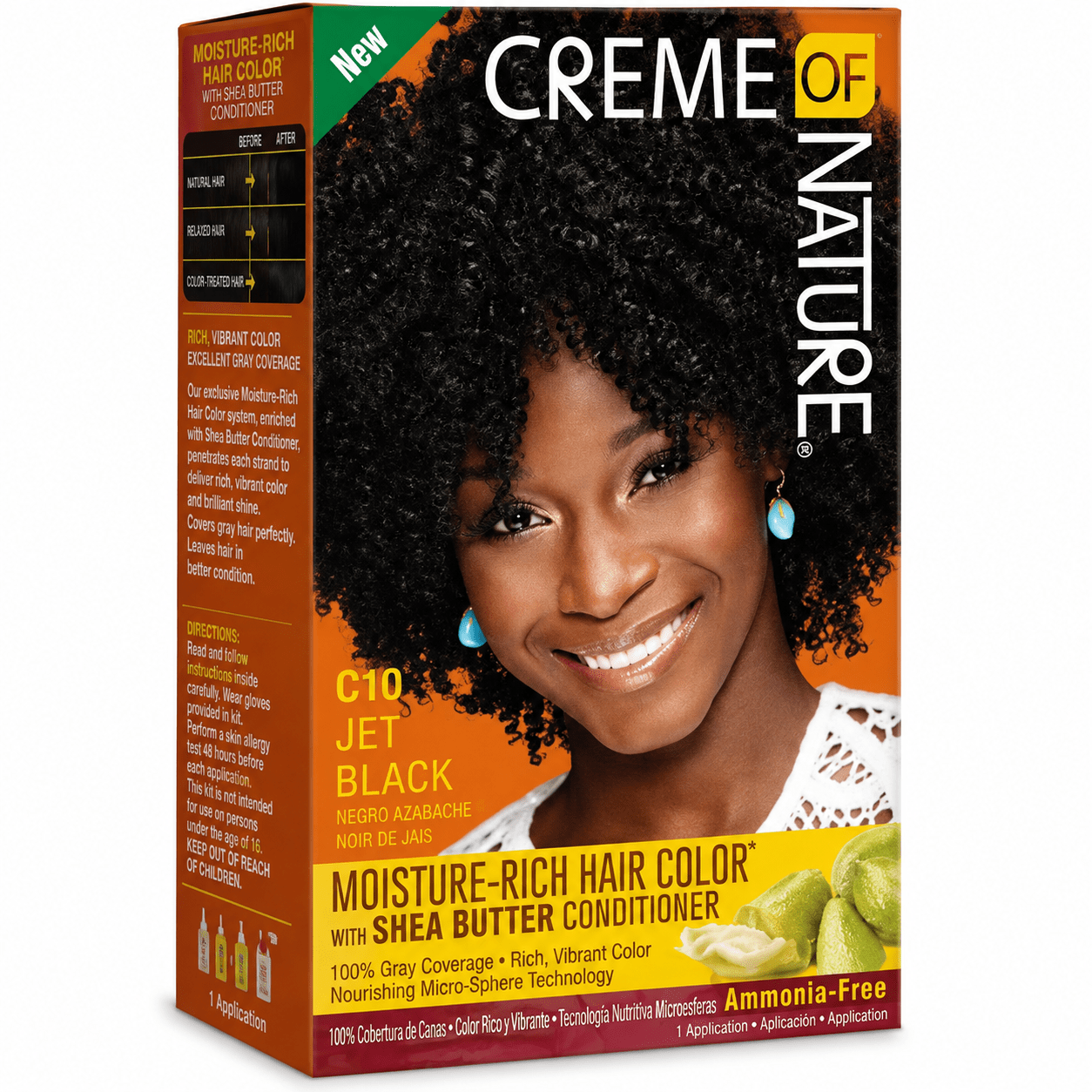 Creme of Nature Moisture Rich Hair Color Jet Black C10 Permanent Hair Color