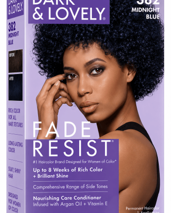 Dark & Lovely Hair Color Kit #382 Midnight Blue coloration capillaire bleu nuit.