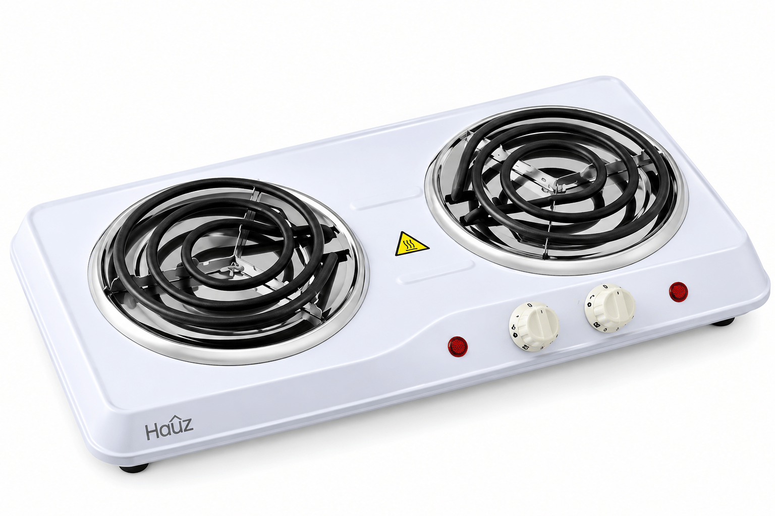 Haûz Living Brûleur double électrique portatif ABR4470 1700 W blanc
