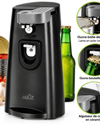 Haûz Living Ouvre-boîte électrique 3 en 1 noir