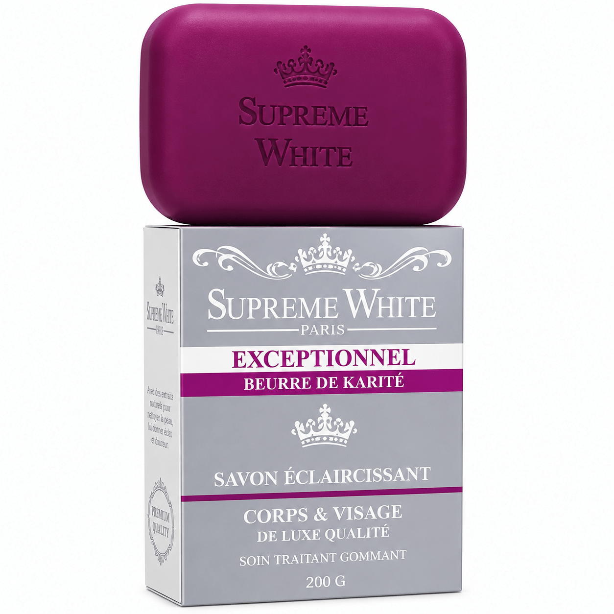 Suprême White Paris Exceptional Face and Body Soap, 200 g.
