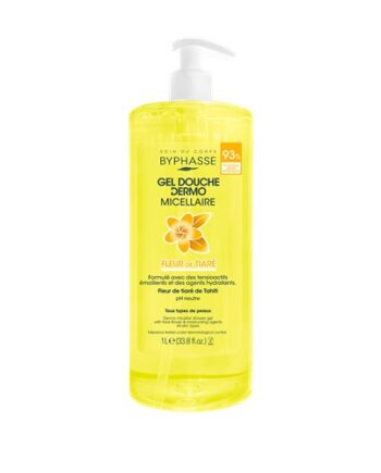 BYPHASSE gel douche dermo micellaire fleur de tiaré 1 litre