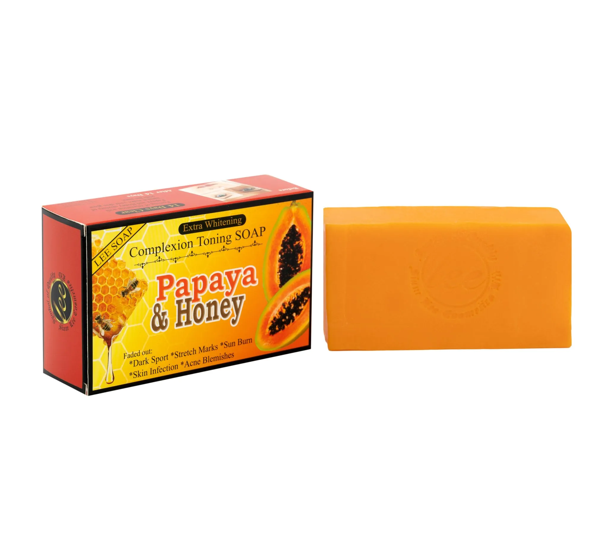 Papaya & Honey Complexion Toning Soap, 160 g, for the face and body.
