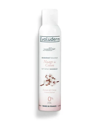 Evoluderm Déodorant Douceur Anti-Transpirant Nuage de Coton 200 ml
