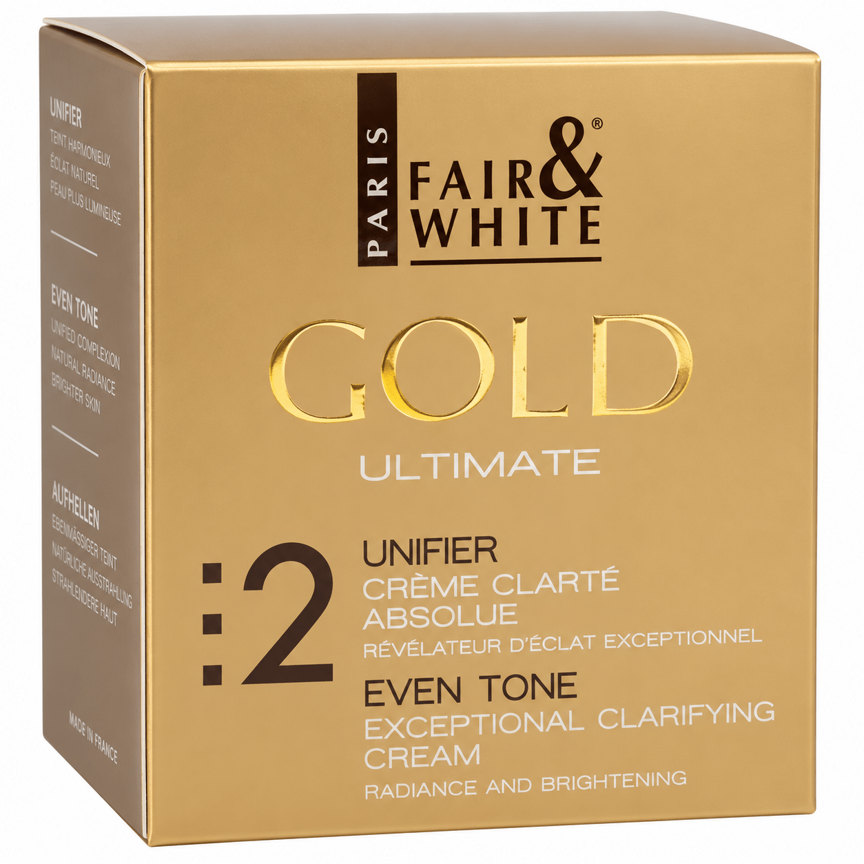 F&W Gold - Crème unifiante 200 ml soin corporel.