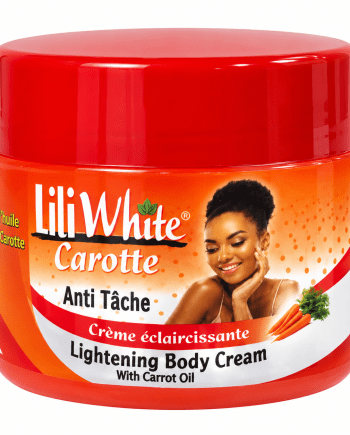 Lili White Carotte Crème Corporelle 300 g crème corporelle à la carotte pour hydrater et améliorer l’éclat de la peau.