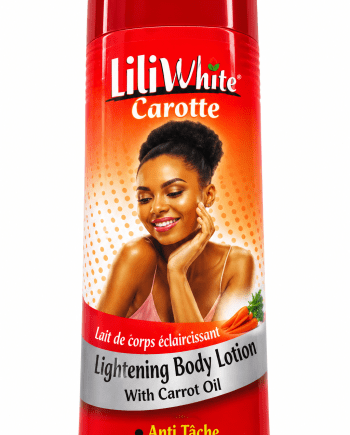 Lili White Carotte Lait de Corps 500 ml lait corporel à l’huile de carotte pour hydrater et raviver l’éclat de la peau.