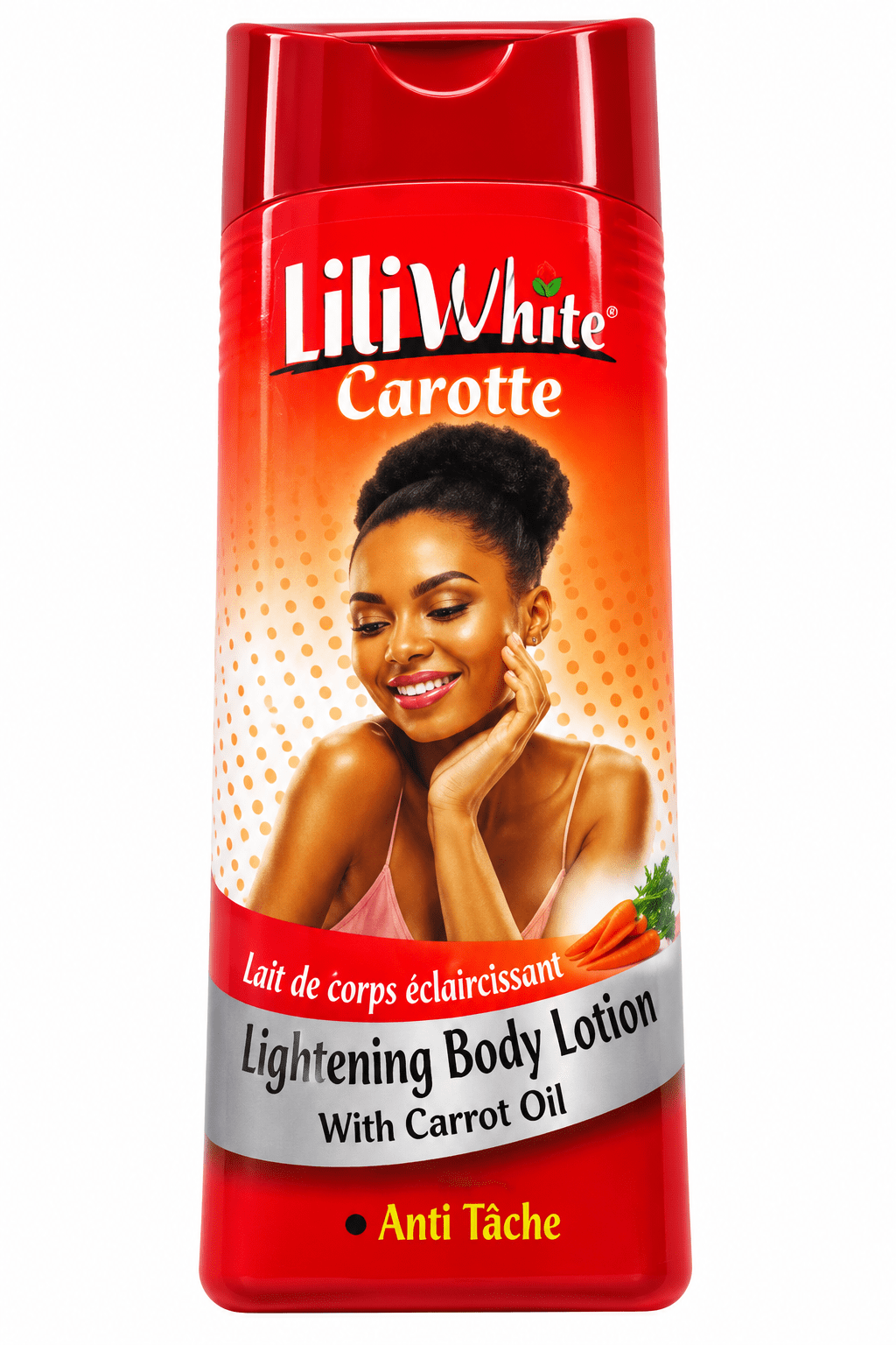 Lili White Carrot Body Lotion 500 ml: a body lotion with carrot oil to moisturize and restore the skin's radiance.