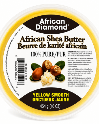 African Diamond Beurre de Karité Épais Jaune 16 oz soin nourrissant pour la peau