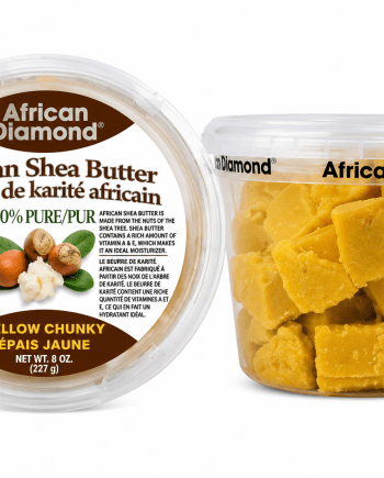African Diamond beurre de karité épais jaune 8 oz pour peau et cheveux.