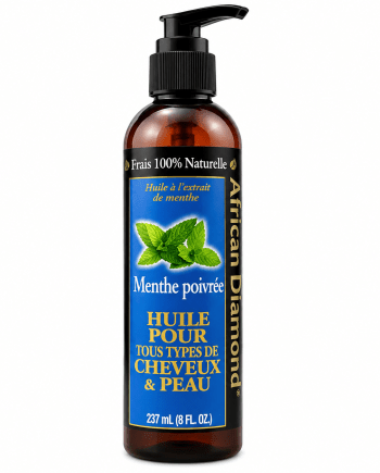 African Diamond huile de menthe poivrée 237 ml pour cheveux, cuir chevelu et peau.