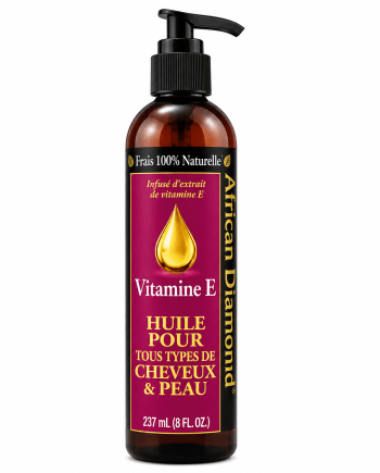 African Diamond huile naturelle infusée à la vitamine E 237 ml pour cheveux et peau.