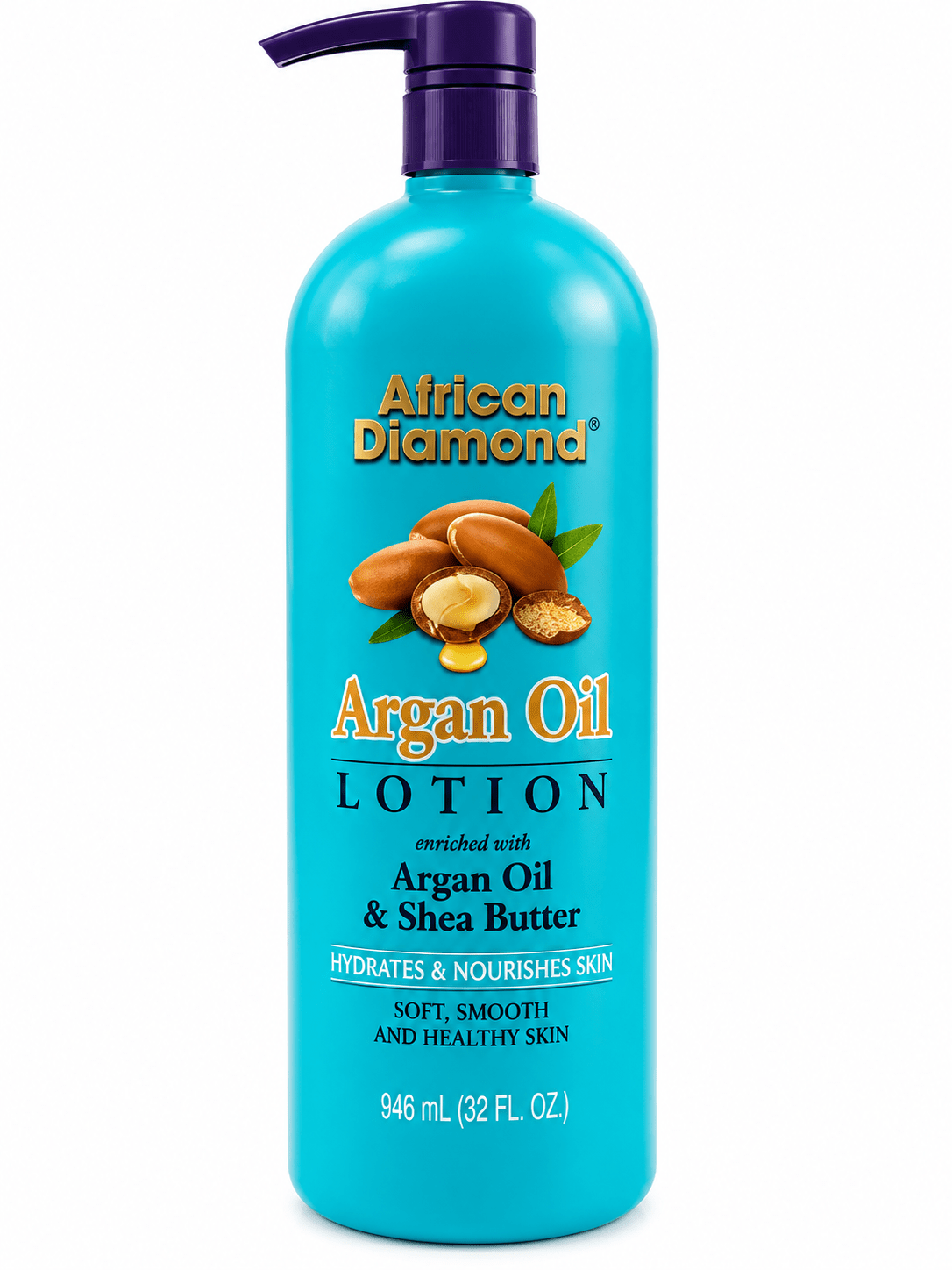 African Diamond lotion à l’huile d’argan 32 oz pour le corps.