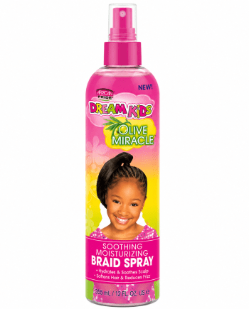 African Pride Dream Kids Soothing Moisturizing Braid Spray 12 oz spray hydratant et apaisant pour tresses d’enfants