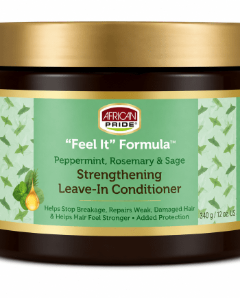 African Pride Strengthening Leave-In Conditioner 12 oz soin sans rinçage fortifiant pour cheveux secs et texturés
