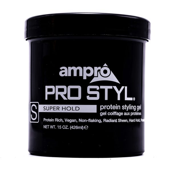 Ampro Pro Styl Protein Styling Gel Super Hold 15 oz gel coiffant protéiné forte tenue.