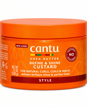 Cantu Define & Shine Custard 12 oz soin coiffant définissant pour cheveux bouclés et texturés