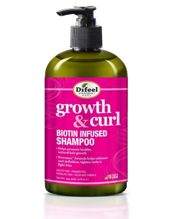 Difeel Growth & Curl Biotin Infused Shampoo 354.9 ml shampoing à la biotine pour cheveux bouclés et texturés
