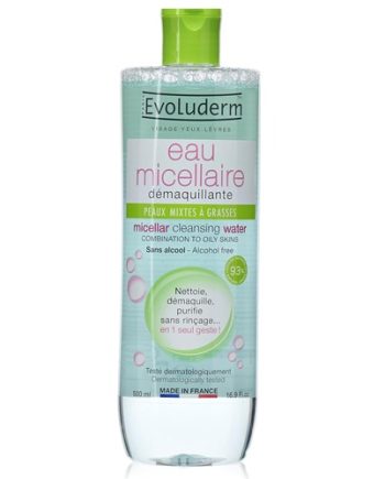 Evoluderm - Démaquillante Eau Micellaire Peaux Mixtes à Grasses 500 ml