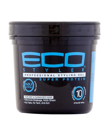 Eco Super Protein Styling Gel 16 oz gel coiffant enrichi en protéines.
