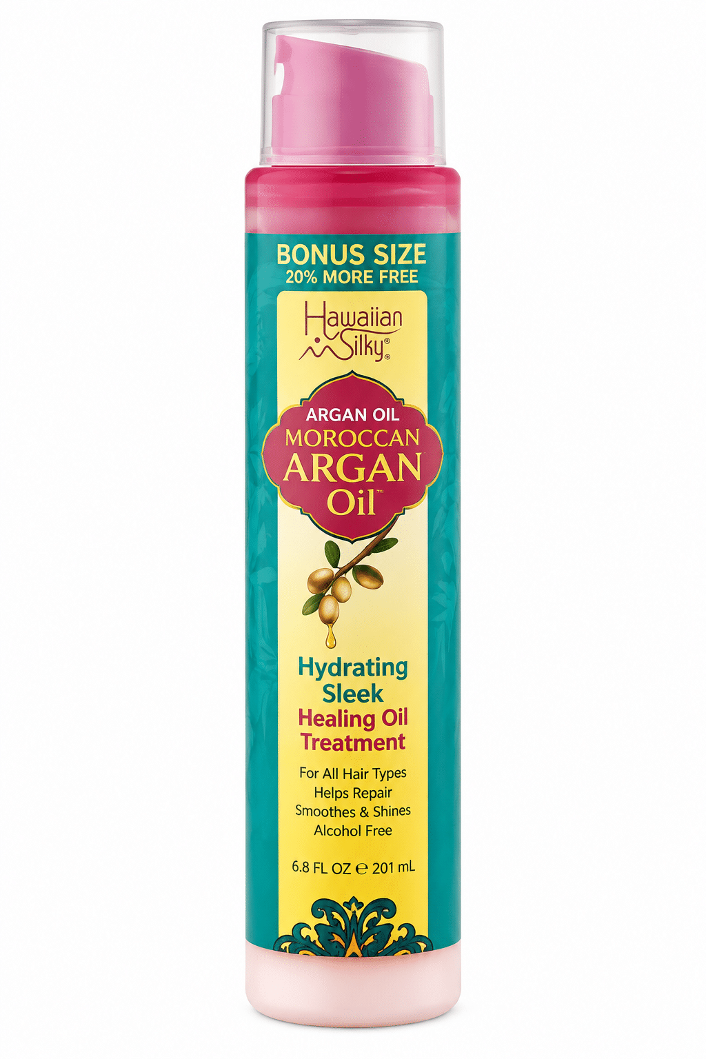 Hawaiian Silky Hydrating Sleek Healing Oil Treatment 201 ml soin capillaire à l’huile d’argan.