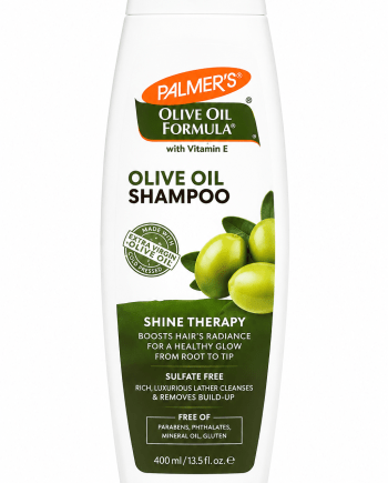 Palmer's Olive Oil Formula Shine Therapy Shampoo 400 ml pour cheveux secs et ternes.