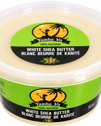 Tamba Ya White Shea Butter 16 oz beurre de karité blanc pour peau et cheveux.