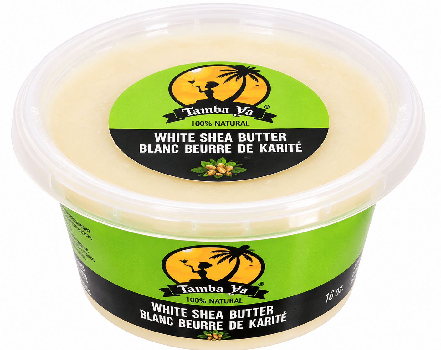 Tamba Ya White Shea Butter 16 oz—white shea butter for skin and hair.