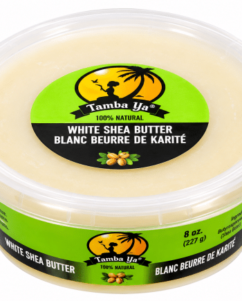 Tamba Ya White Shea Butter 8 oz beurre de karité blanc pour peau et cheveux.