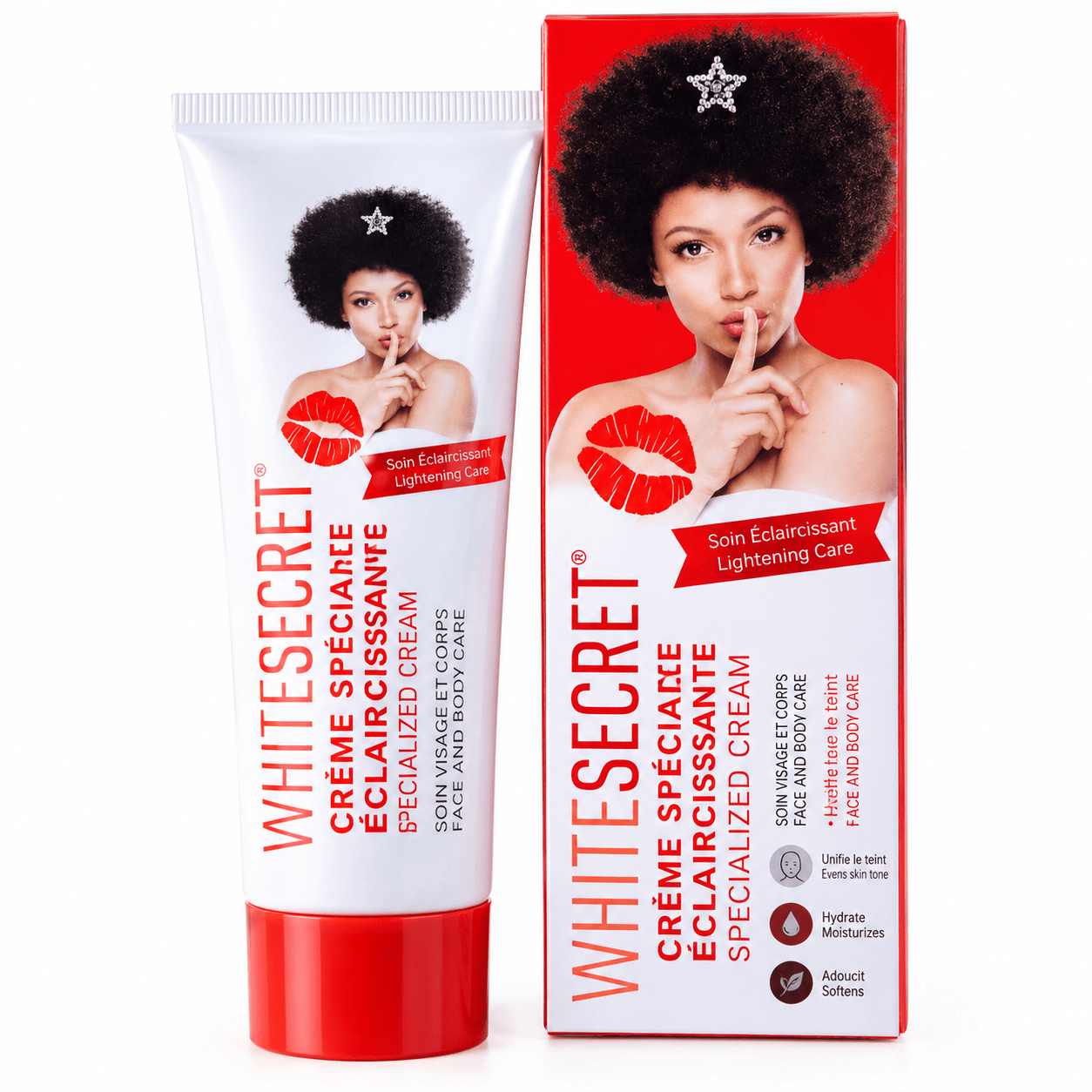 White Secret Crème Spécifique Coudes Mains et Genoux 70 g soin pour une peau éclantante et unifiée.