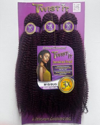 African Diamond - 3X twist it Jamaican braid, #M1BBUG