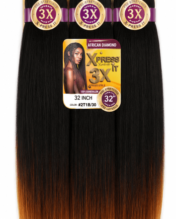 African Diamond 3X X-Press It 100% Kanekalon 32 inch #2T1B/30 mèche synthétique pour tresses