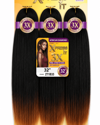 African Diamond X-Press It 3X 32 inch 2T1B33 mèche synthétique pour tresses