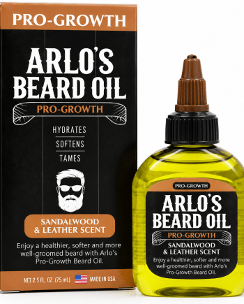 Arlo’s Beard Oil Pro-Growth Sandalwood & Leather Scent 75 ml avec emballage